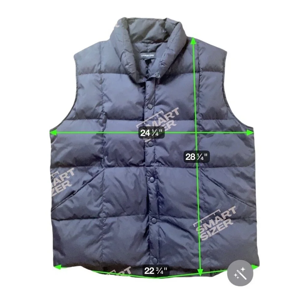 Lands End Mens Goose Down Puffer‎ Vest L 42-44 Navy Lightweight Warm Nylon Shell